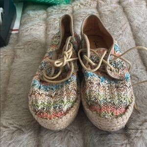 NWOT-Colorful Woven Espadrille Shoes/loafers